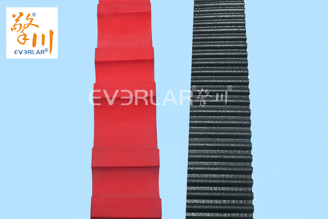 紅色橡膠同步帶加紅膠開槽