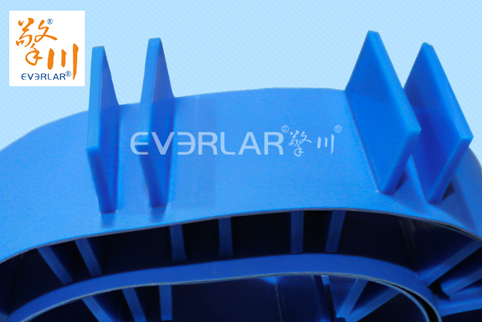 藍(lán)色PU輸送帶加擋板耐腐蝕食品級(jí)海鮮分揀機(jī)專(zhuān)配傳輸帶廠(chǎng)家定制