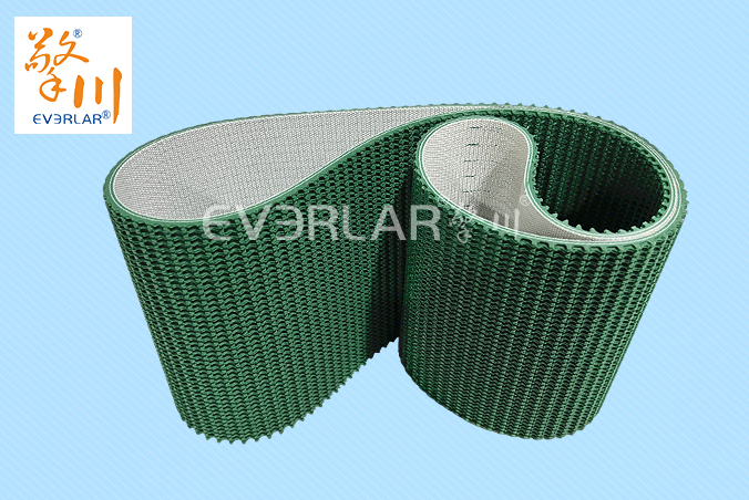 綠色PVC花紋帶防滑耐磨食品加工行業(yè)自動(dòng)化包裝線輸送帶廠家定制