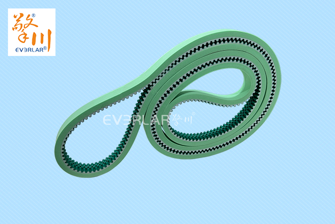 PU同步帶加綠布發(fā)泡膠耐磨耐油食品包裝機傳動帶廠家定制加工