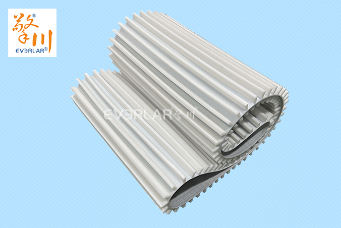 白色聚氨酯鋼絲平面同步帶加擋板物流包裝耐磨耐油PU傳動帶工業(yè)皮帶