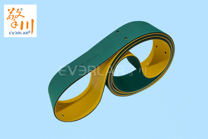 黃綠片基帶加打孔低噪音抗撕裂印刷紡織包裝行業(yè)高速傳動(dòng)帶